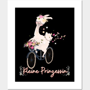 Alpaka Fahrrad Kleine Prinzessin Blumen Süß.png Posters and Art